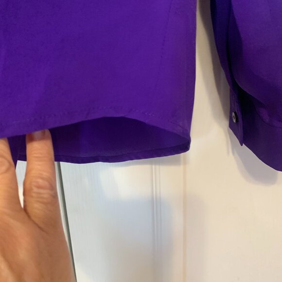 Attention Bright Purple Medium Long Sleeve Dressy Blouse - Picture 3 of 6